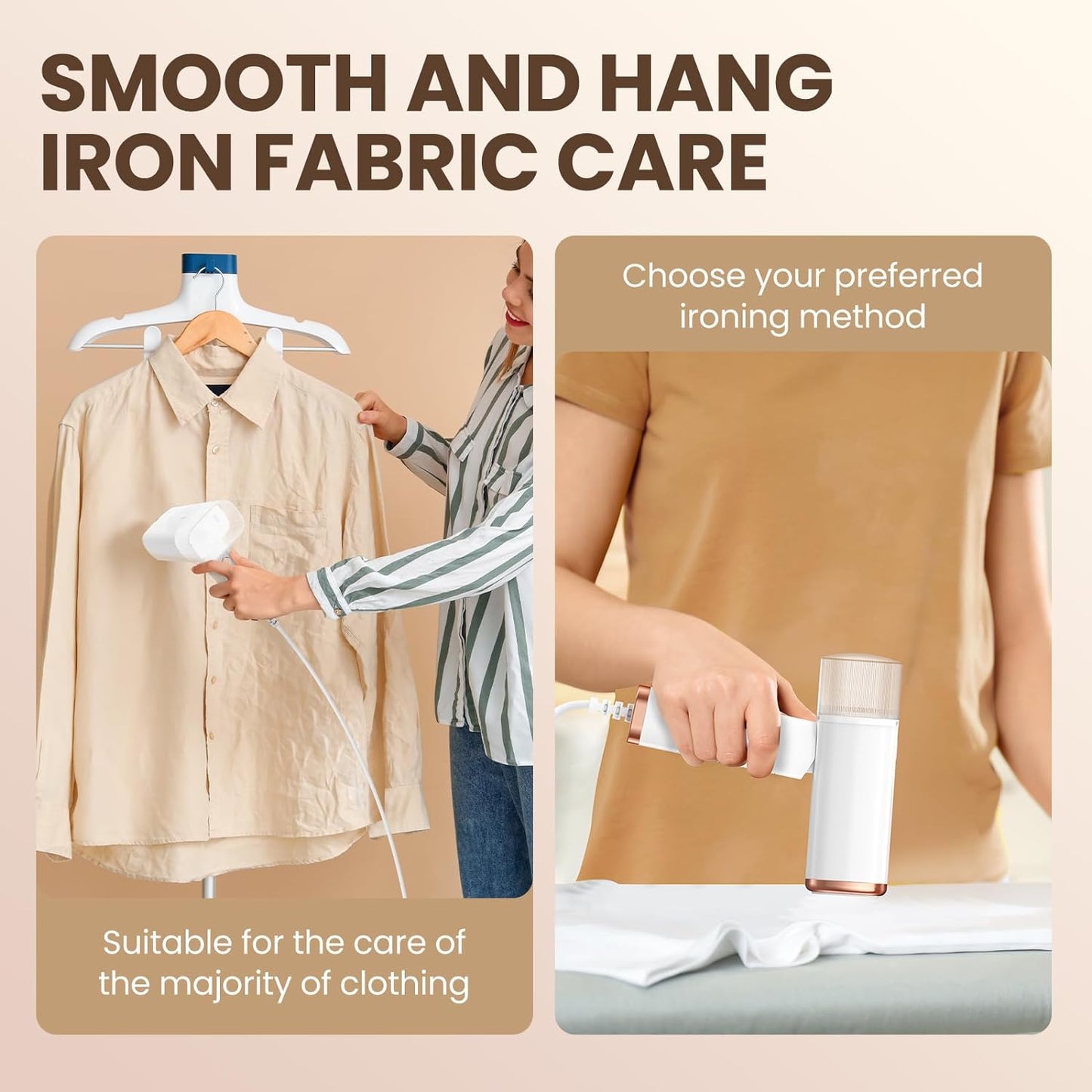 Portable Handheld Steam Garment Steamer Foldable: Effortless Wrinkle Clothes Steam Iron Removal 20-Second Fast Heat-up, 1200W, 120ml Water Tank for Home & Travel (120V Only, Not for Europe)